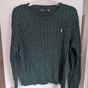 Polo Ralph Lauren Hunter Green Cableneck Sweater - Excellent Condition
